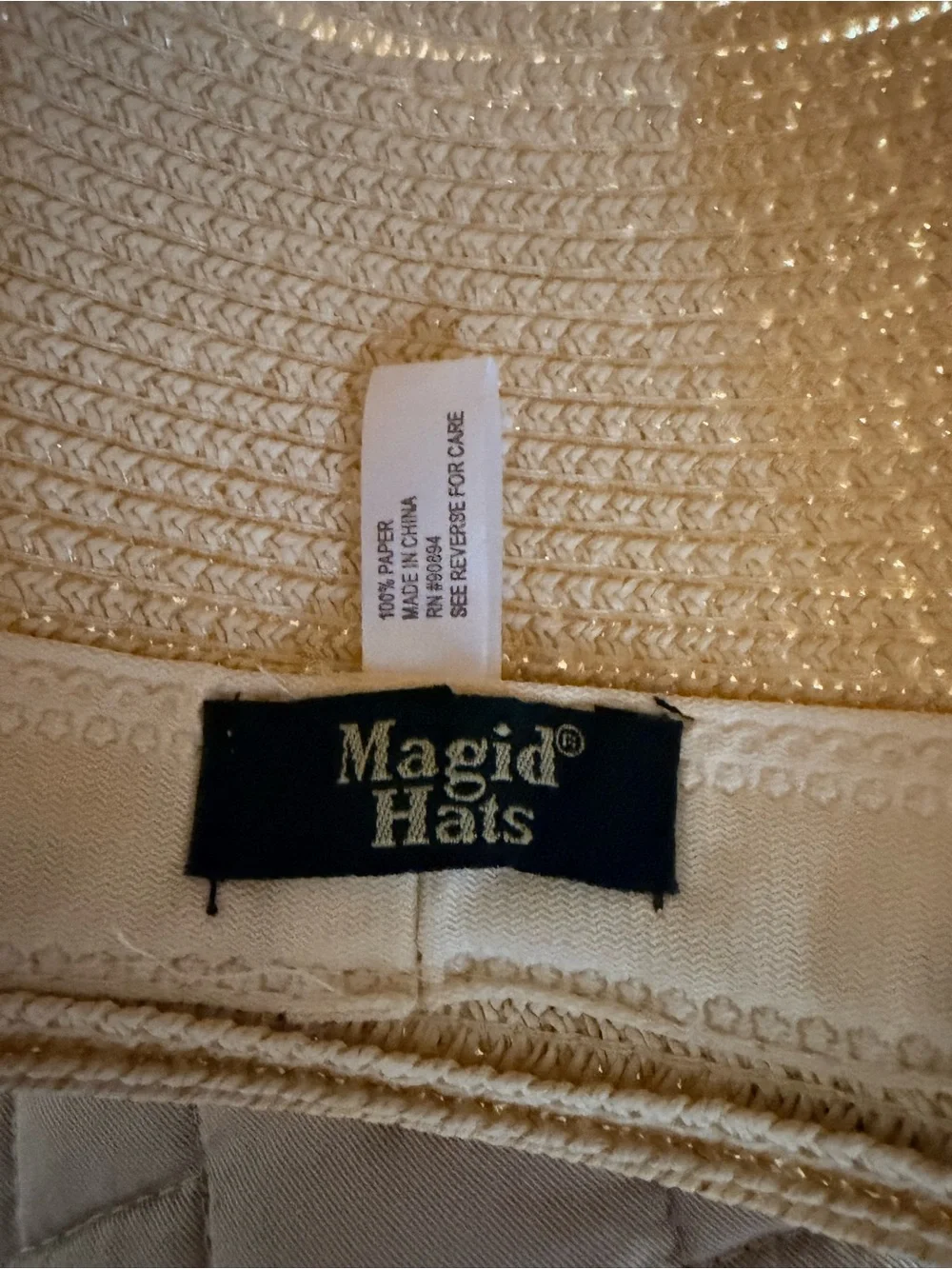 MAGID Hats Two Tone Straw Kettle Hat Scalloped Braided Edge UPF 50 Beach Sun Hat